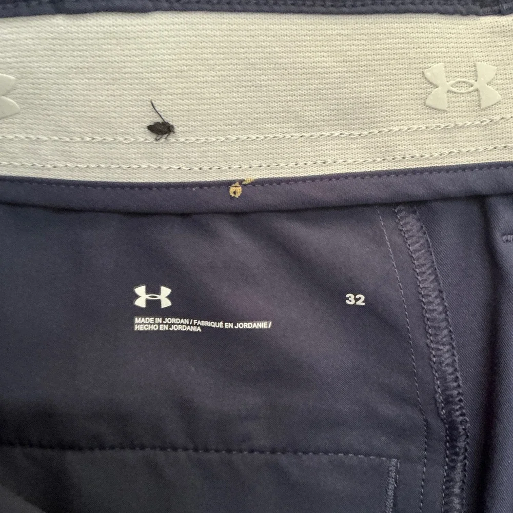 Under Armour Mens Navy Blue Bird Print Golf Shorts Size 32 Performance Stretch